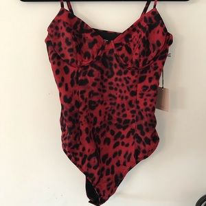 • nwt satin corset bodysuit from revolve •